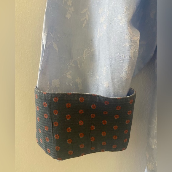 Light Blue, Floral Pattern Ted Baker Dress Shirt. - Picture 3 of 3